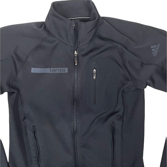 Adidas Outdoor Terrex Black Zip Front Track Jacket 3 pockets stretch Size Small - Picture 3 of 6